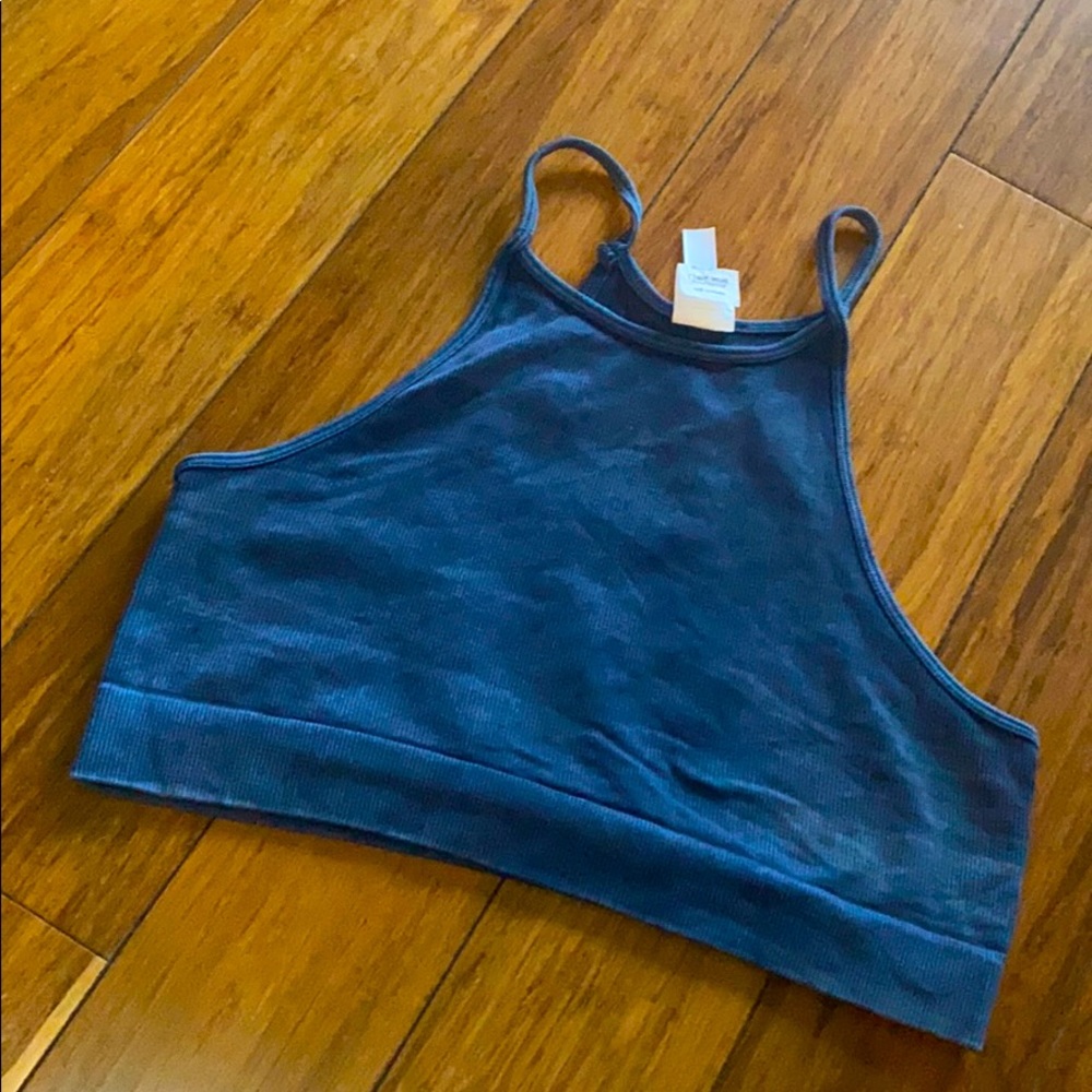CROP BLUE WASHED TANK